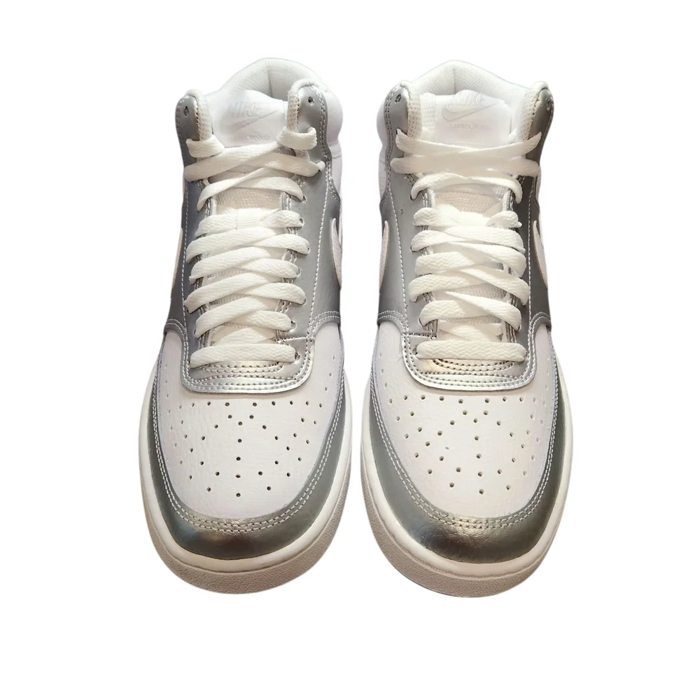 NEW Women's Nike Court Vision Mid 'Metallic Silver White'